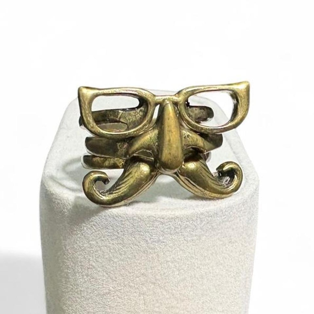Fun Bronze eyeglasses, nose and mustache ring set